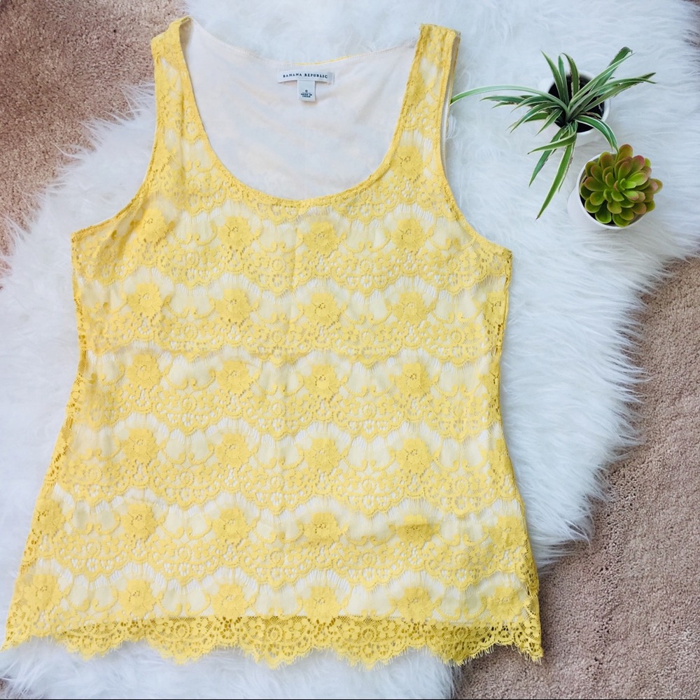 Banana Republic yellow lace top